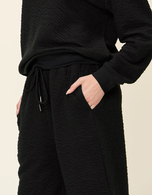 Load image into Gallery viewer, Double Take Full Size Texture Long Sleeve Top and Pants Set