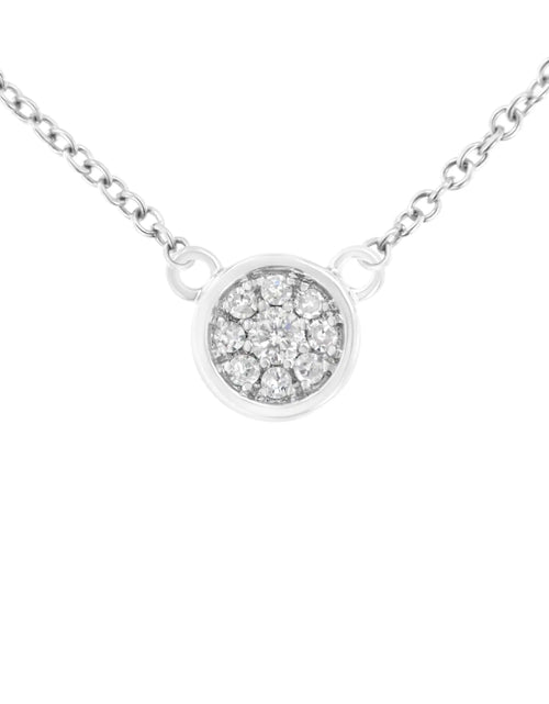Load image into Gallery viewer, 10K White Gold 1/4 Diamond Flower Pendant Necklace