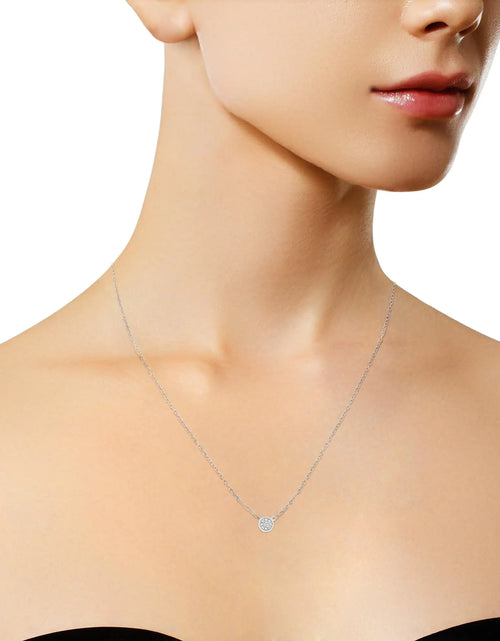 Load image into Gallery viewer, 10K White Gold 1/4 Diamond Flower Pendant Necklace