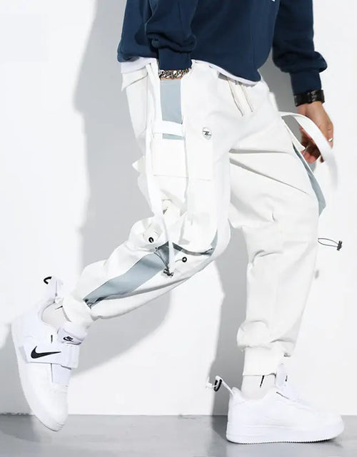 Load image into Gallery viewer, Joggers Men Ribbons Cargo Pants