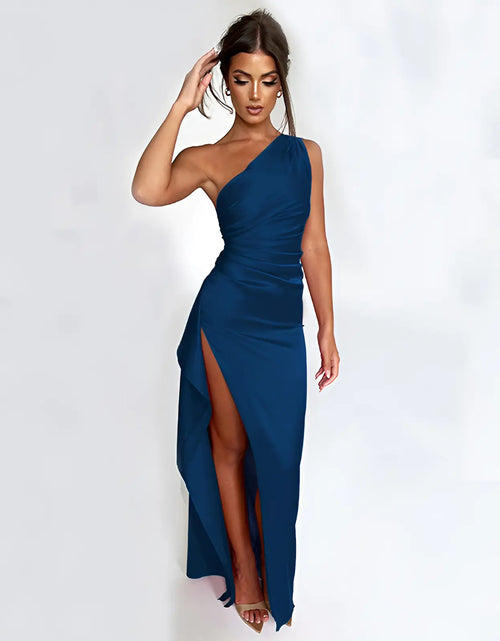 Load image into Gallery viewer, Satin Split-Kleid
