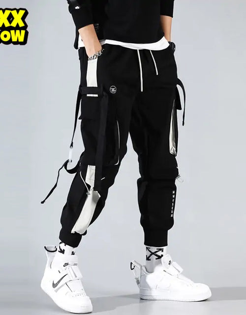 Load image into Gallery viewer, Joggers Men Ribbons Cargo Pants
