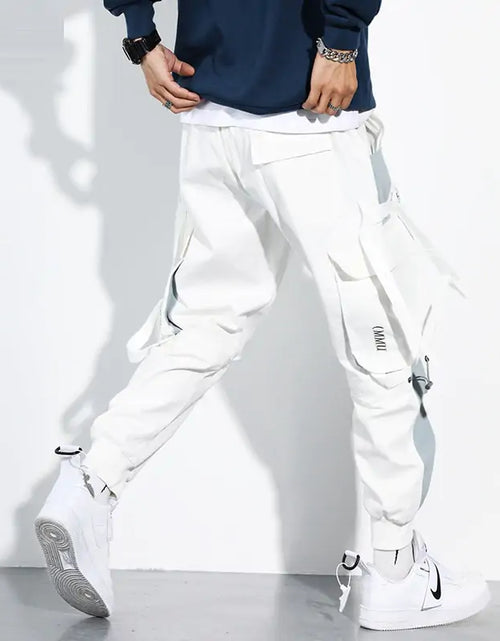 Load image into Gallery viewer, Joggers Men Ribbons Cargo Pants