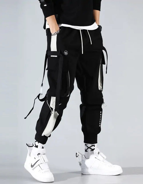 Load image into Gallery viewer, Joggers Men Ribbons Cargo Pants