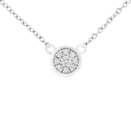 10K White Gold 1/4 Diamond Flower Pendant Necklace