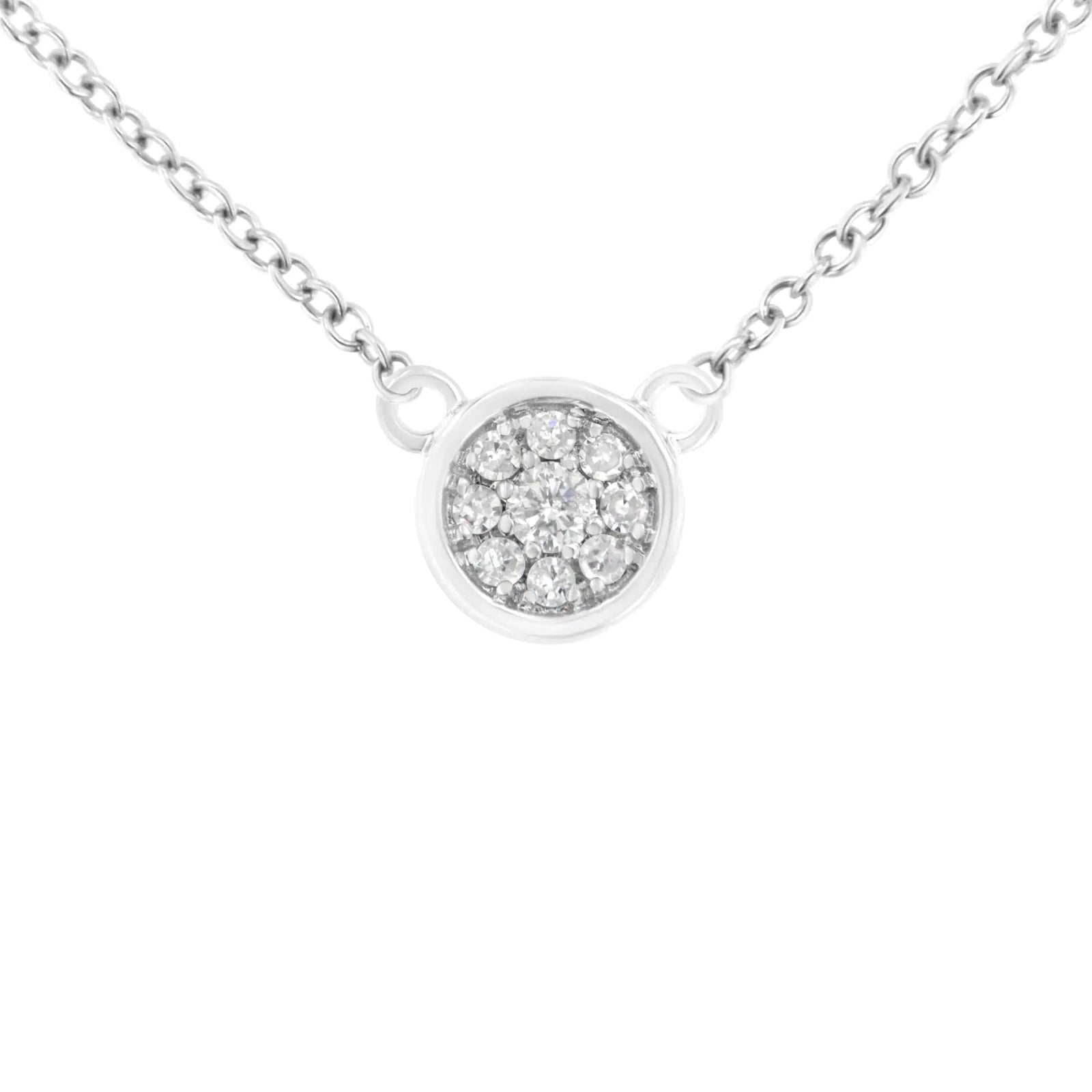 10K White Gold 1/4 Diamond Flower Pendant Necklace