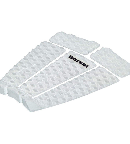 DORSAL Five 5 Piece EVA Surfboard Deck Traction Pads with Kicker Tail for Stomp Skimboards, Surf Boards, Fish Board, Funboard Black/White