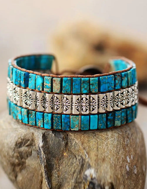 Load image into Gallery viewer, Handmade Triple Layer Natural Stone Bracelet
