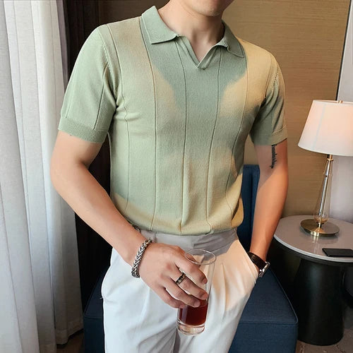 Load image into Gallery viewer, 2023 High Quality Knitted Polo Shirt Men
