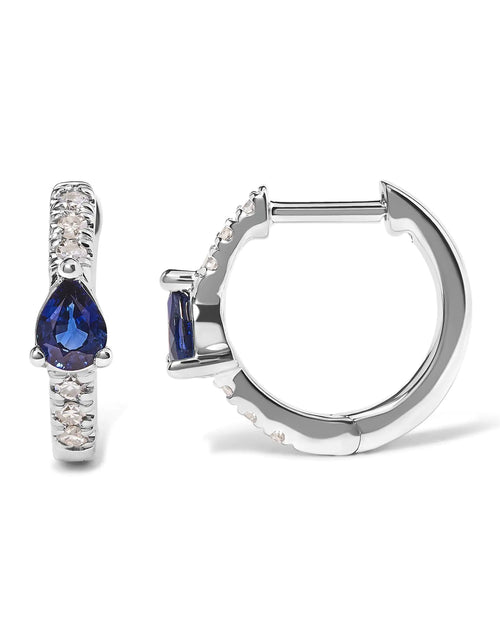 Load image into Gallery viewer, 10K White Gold Pear Shaped Blue Sapphire
