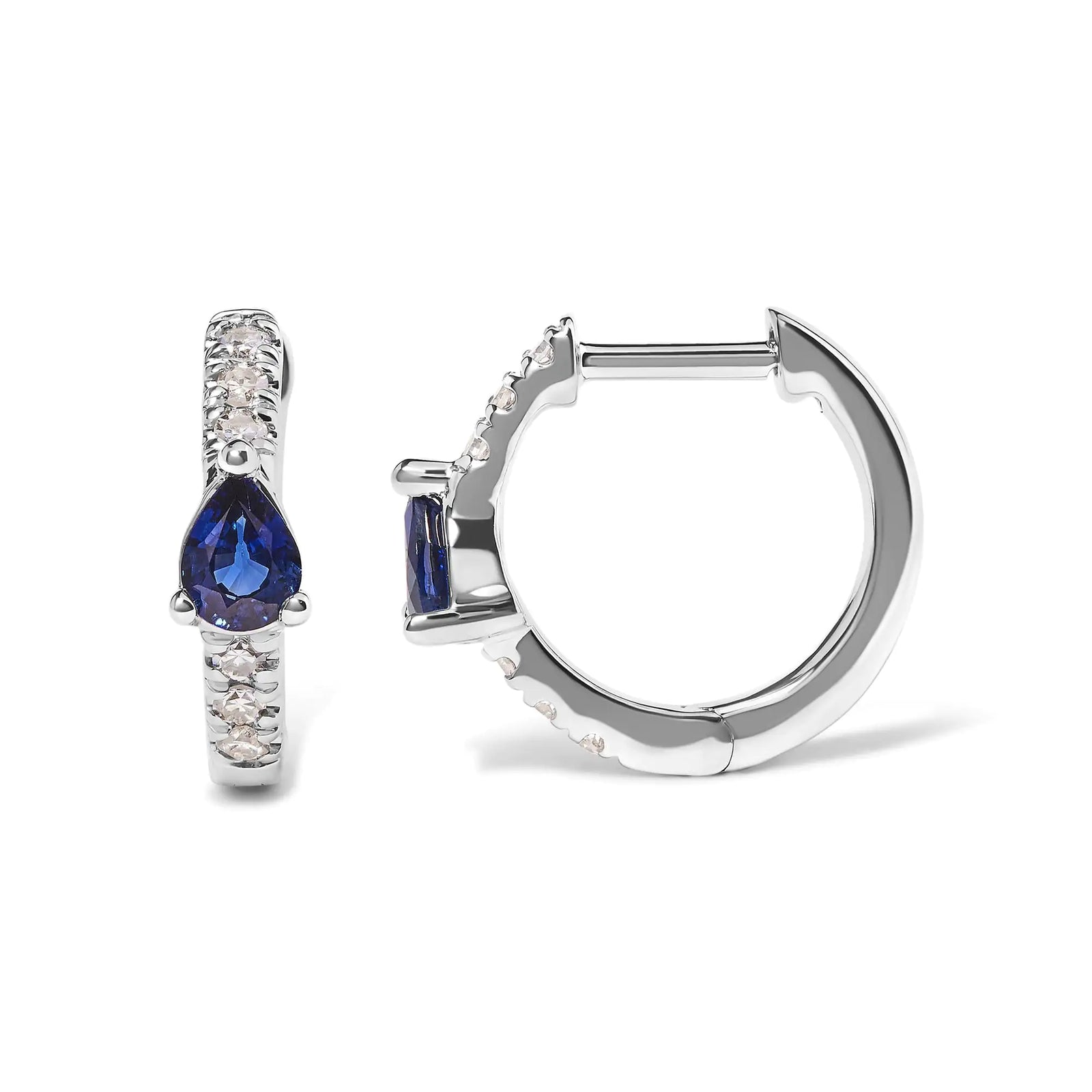 10K White Gold Pear Shaped Blue Sapphire