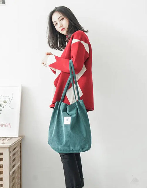 Load image into Gallery viewer, Women Corduroy Canvas Shoulder Bags
