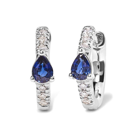 10K White Gold Pear Shaped Blue Sapphire