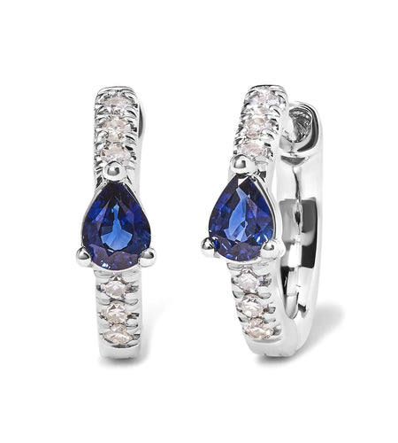 10K White Gold Pear Shaped Blue Sapphire