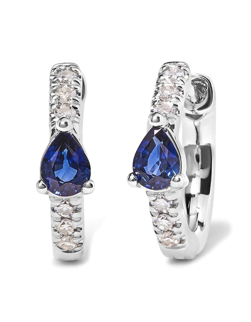 Load image into Gallery viewer, 10K White Gold Pear Shaped Blue Sapphire
