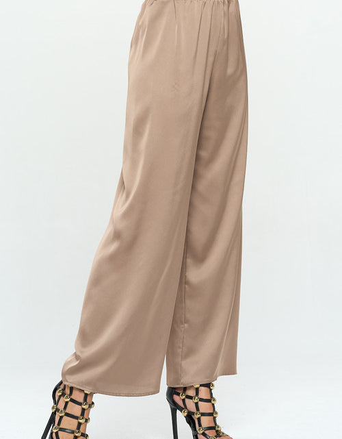 Load image into Gallery viewer, Stretch Satin Pants w/ Elastic Waist and Pockets
