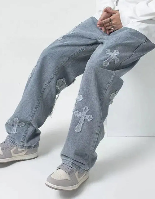 Load image into Gallery viewer, Cross Denim Pants
