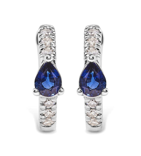 10K White Gold Pear Shaped Blue Sapphire