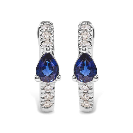10K White Gold Pear Shaped Blue Sapphire