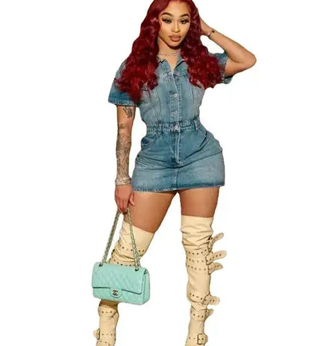 Stretchy Ladies Denim Dress