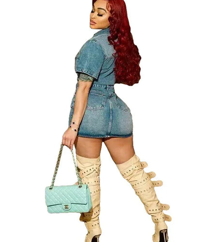 Stretchy Ladies Denim Dress