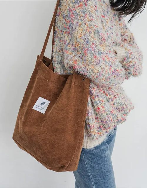 Load image into Gallery viewer, Women Corduroy Canvas Shoulder Bags
