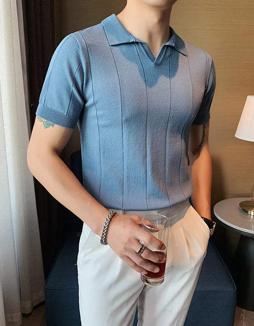 Load image into Gallery viewer, 2023 High Quality Knitted Polo Shirt Men
