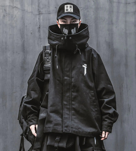 Turtleneck Hooded Zip Up Jacket For Men