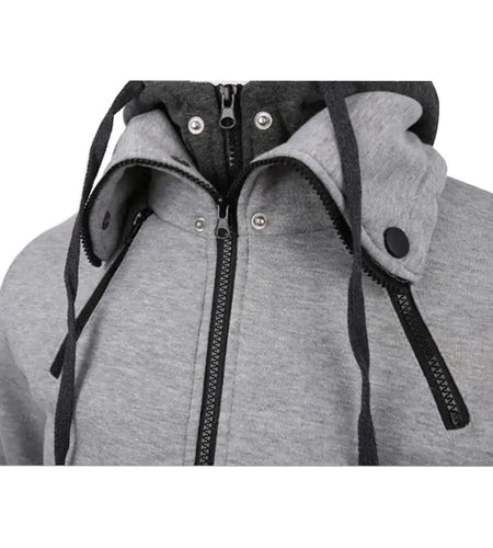 Double Zipper Hoodie Jacket for Men
