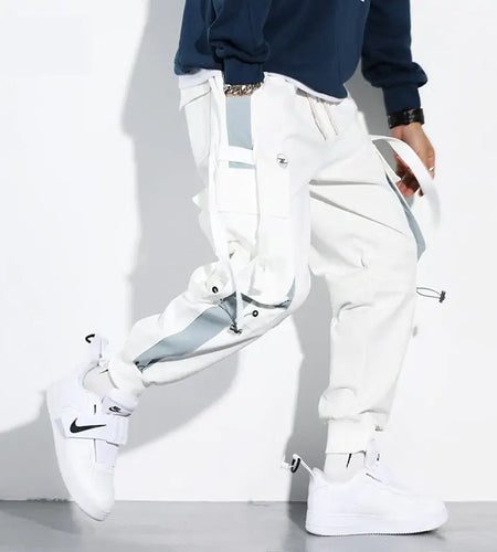 Joggers Men Ribbons Cargo Pants