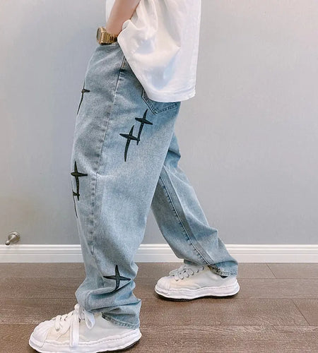 Men Straight Loose Wide-leg Pants