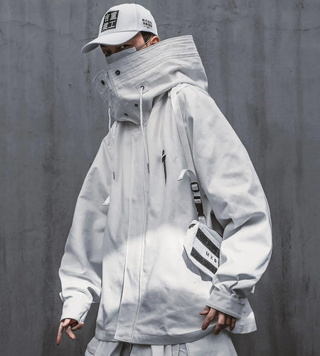 Turtleneck Hooded Zip Up Jacket For Men