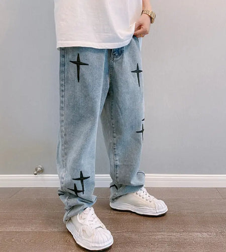 Men Straight Loose Wide-leg Pants
